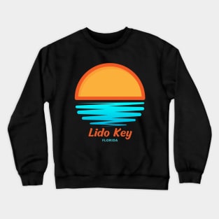 Lido Key Florida - Waves and Sunset Crewneck Sweatshirt